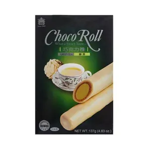 IMEI Taiwan Green Tea Chocolate Rolls 137g - Crispy Wafer Snack for Tea Time & Gifts