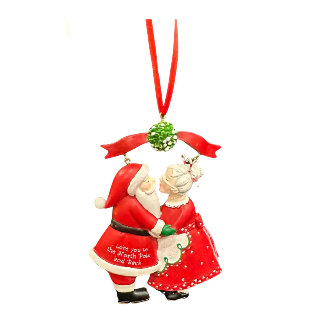 Mr + Mrs Mistletoe Santa Ornament