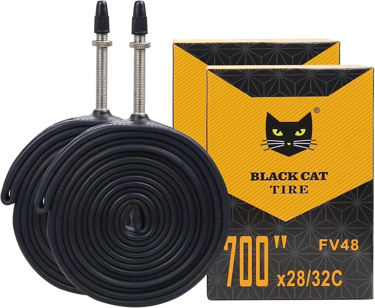 2 Pcs 700x23C/25C 700x28C/32C Bike Tubes, 48mm FV Presta Valve, 700C Bike Tire Tube for Road Bike