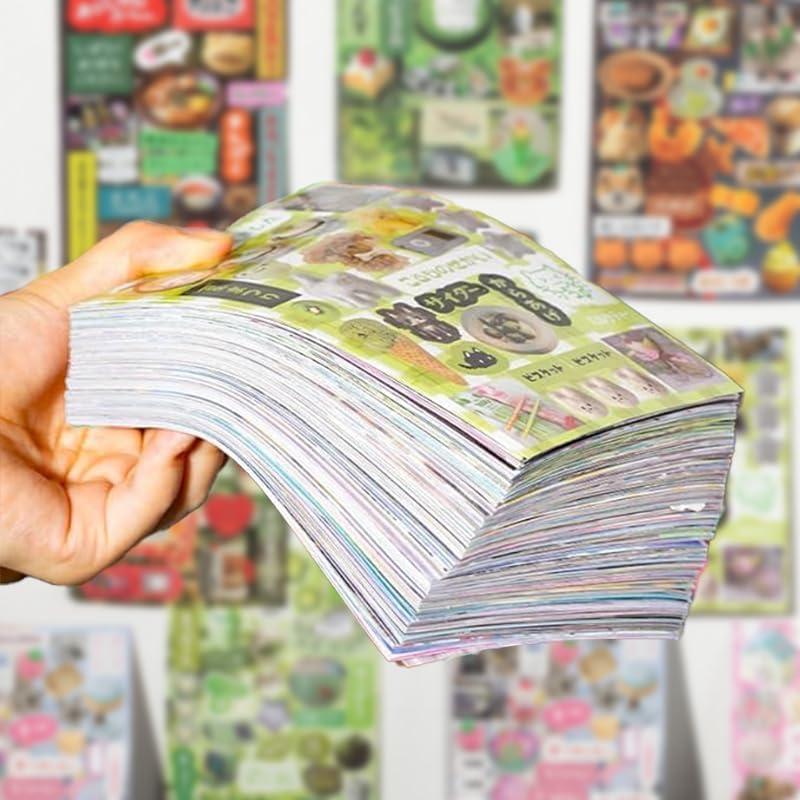 Japanese Retro Manga Scrapbooking Sticker Books  45 Sheets of Romantic Memory Series Comic Books Style Material Decoration Stickers - 800+ Designs in 1 Book