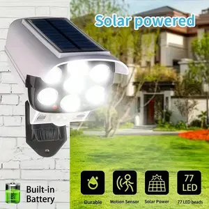 77 LED Solar Wall Light with Motion Sensor, High-Definition Camera Design, Bright Security Lighting for Commercial Streets, Garages, Homes