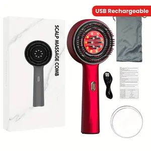 [Electric Scalp Massage] Rechargeable Electric Scalp Massage Comb - 3 Massage Modes, 1500mAh Lithium Battery, Essential Oil Applicator For Head Relaxation & Beauty Care, Portable Hair Brush For Women And Men, Massage Tools, Perfect Gift For Valentine's Da