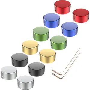 Footswitch Topper Guitar Pedal Button Caps with 3 Set Screws and Protective Fitting Increasing Accuracy,Comfort for Common Switches diameter of 3/8"|  BUTTONS V1 12 count Multi-colors