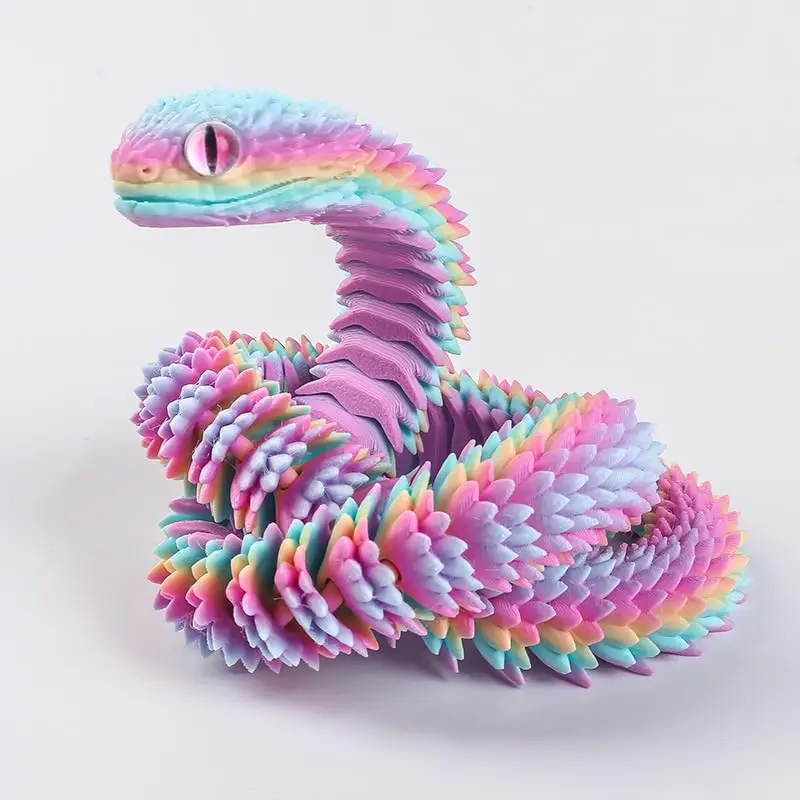 30 Inch 3D Printed Snake – Movable Articulated Snake, Ideal Educational 3D Printed Animal Toy. Must-Have Gift for Kids & Collectors, Decor for Home, Office & Executive Desks