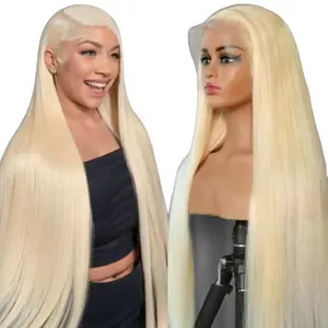 613 Lace Frontal Wigs Human Hair Pre Plucked with Baby Hair GK 13x6 613 Blonde Lace Front Wig Human Hair Straight Wig Human Hair 180% Blonde Lace Front Wigs Human Hair for Women