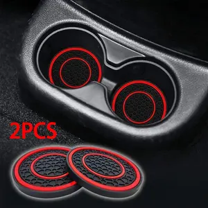 2pcs Anti-Slip Dustproof Cup Mats Universal, Durable Car Accessories, Fits Most Cars, Model Xinghao, Non-Toxic Material