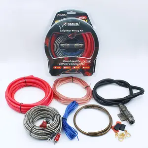 4 Gauge Car Audio Amplifier Wiring Kit, 2000W Complete Wiring Kit with 17FT CCA Power Wire, RCA Cable for Audios