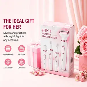 4-in-1 Rechargeable Hair Remover, Cordless Electric Epilator for Face, Body, Eyebrow & Bikini Line
