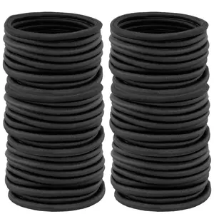 150-Pack Black Hair Ties — Never Run Out