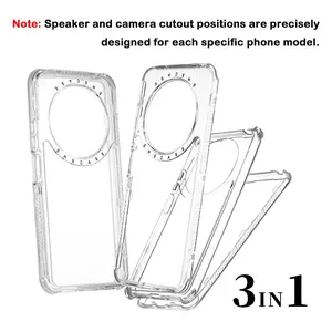 Durable Transparent Phone Case for Xiaomi 14t Pro/11 Lite 5g Redmi 14C/13C/13/12C/12 4g 5g/9a, 3-In-1 Anti-Drop Full Protection