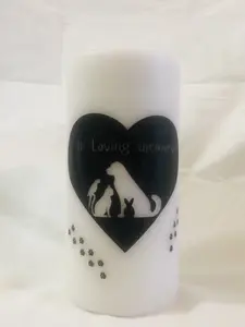 Magical Beginnings Eternal Paws – Hand-Decorated Pet Memorial Pillar Candle