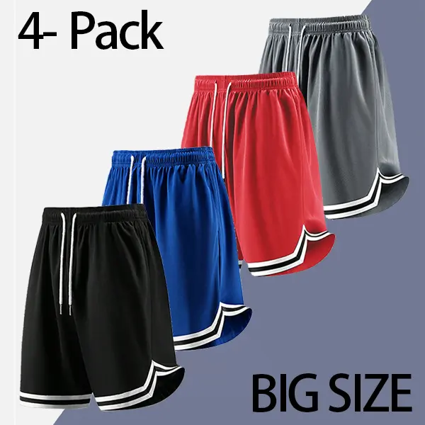Plus Size Men's Basketball Shorts  Loose Fit, Quick Dry Sports Shorts for Casual Fitness Training (Bermuda Length),travel essentials,camping essentials