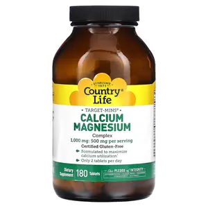 Country Life Target-Mins, Calcium-Magnesium Complex, 180 Tablets