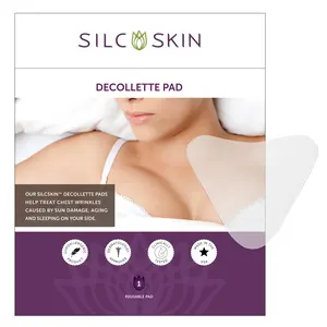 Silc Skin Decollette Pad - Reusable Self-Adhesive Overnight Chest Patch, Made with Medical Grade Silicone, Smooths Fine Lines and Stretch Marks, 1 Pad