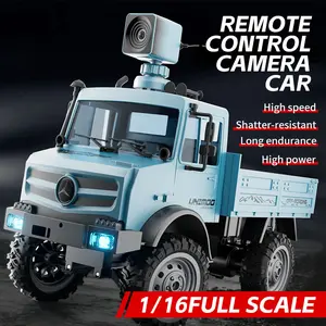 1:16 Scale Unimog Off-Road Remote Control Truck, Desert Military Style, Vacuum Rubber Tires, High Elastic Shock Absorption, HD Camera