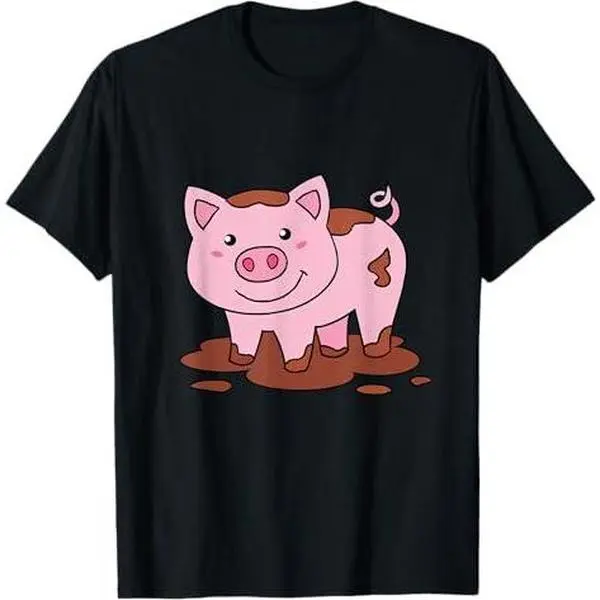 Piglet T-Shirt - Muddy Happy Pink Pig T-Shirt