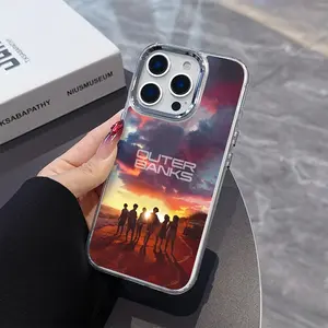 Outer Banks Phone Case for iPhone 17 16e 16 15 14 13 12 11 Pro Max Air X XR Xsmax 8 7 Plus, Metal Silver Color Lens Frame Transparent Soft Back Cover