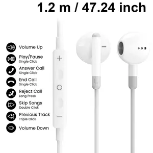 iPhone Compatible Wired Earphones, Type-C In-Ear Headsets, 3.5mm Jack, USB-C Audio, Bass-Boosted Stereo, for Mobile & PC