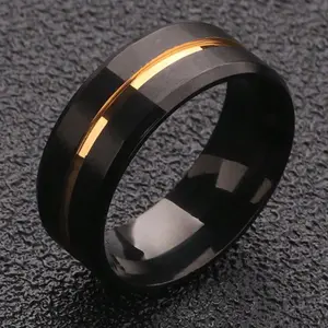 Wedding Rings For Men Classical Black Brushed Stainless Steel Engagement Ring Jewelry Accessories