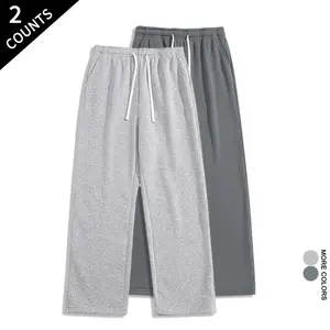 2-Pack Men's Relaxed Fit Sweatpants Wide Leg with Deep Side Pockets