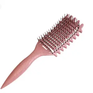 Curl Bounce Brush - Pink Handle with Multiple Bristles for Effective Styling and Frizz Control