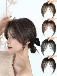 8 Inch Short Straight Bangs, Natural Look Fluffy Synthetic Extension for Women, Synthetic Bangs  for Daily Wear