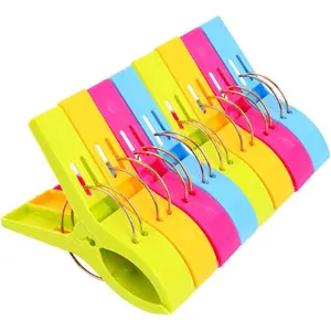 Beach Towel Clips, Heavy Duty Clothes Pins for Beach Chairs Cruise, 8-Piece Multicolor Beach Accessories