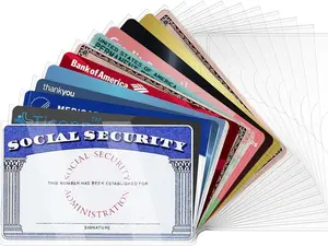 Social Security Card Protector Sleeves, Ultra Clear & Durable 31Mil Waterproof SSN/New Medicare/Credit Card Holder, Soft ID/Debit/Credit/Index Card Storage Sleeves