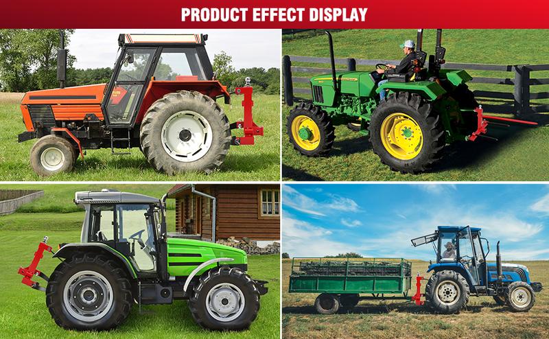 GARVEE 3 Point Gooseneck Trailer Hitch with 2" Receivers for Category 1 Tractors, 3000lbs Capacity 3 Point Quick Hitch Attachment with Trailer Gooseneck Trailer Ball Drawbar Fits CAT 1