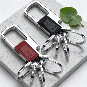 Stainless Steel Keychain Bottle Opener - Sturdy, Lightweight, Detachable Hanging Rings, Multi-Function Heavy-Duty EDC Gear for Outdoor Camping, Hiking