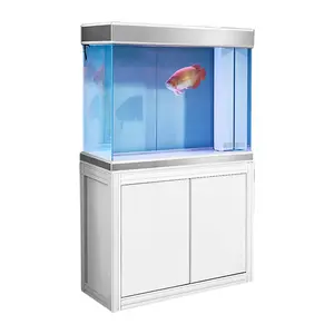 Aqua Dream 110 Gallon Tempered Glass Aquarium with Prebuilt Aluminum Stand, LED Light, Sump Filtration System & Wet-Dry Filter for Marine Life
