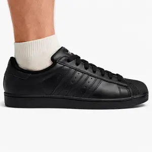 Adidas Originals Men's All Black Superstar II Sneakers, JI0081