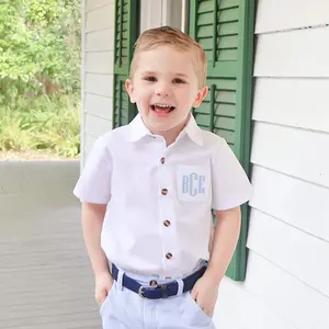 White Short Sleeve Button Down Shirt - Boys Dress Shirt