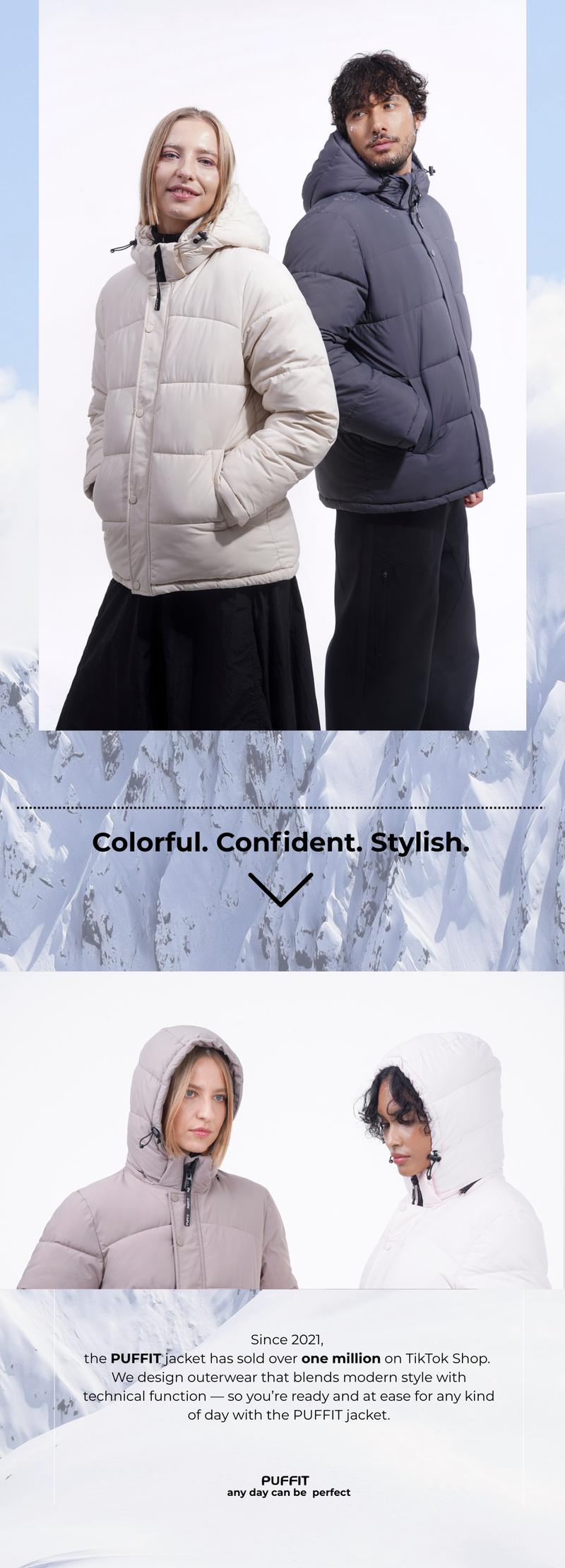 PUFFIT WarmCore Premium Detachable-Hood Puffer Jacket | Classic Lightweight Winter Coat, Windproof, Water-Repellent, Adjustable Drawstring Design