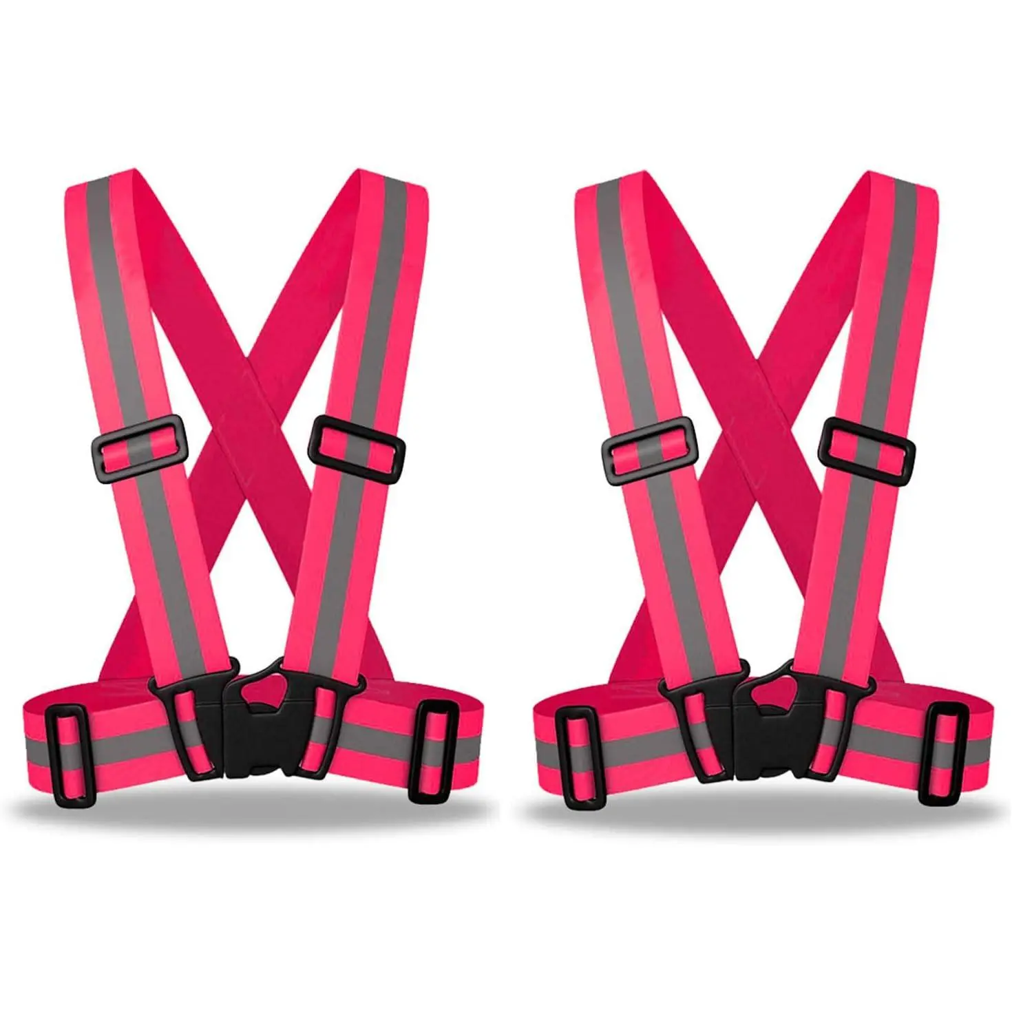 2-Pack Reflective Vest - Lightweight, Adjustable-Fit Sports & Outdoor Reflective Gear for Running, Cycling