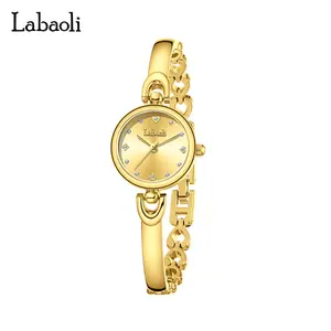 Women's Quartz Watch, Round Dial with Crystal Hour Markers, Heart-Design Bangle Bracelet, Elegant Luxury Dress Wristwatch, Ideal for Daily & Special Occasions, Perfect Gift for Her
