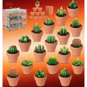 Succulent Tealight Candles Set for Home Decor - 18pcs Mini Candle Bulk Pack - Floral Party Favors for Baby Shower - Reusable T Light Candles - Fiesta Tea Party Decoration Supplies Ornaments Plant Cactus Cozy Decorative Wedding Flower Gift
