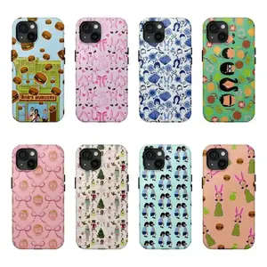 Bobs Burgers Cartoon Character Graphic Art Rubber Cellphone Case, Quirky Pop Art Aesthetic Heavy-Duty Shockproof Protective Casing for iPhone 17 Pro Max, 16 Air, 15, 14, 13, 12, 11 Devices - Trendy Tough Phones & Electronics Accessories