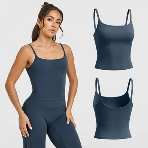 RICH BRIA SOFTMOTION Strappy Tank Top Workout Tops Yoga Sports Vest, Short Sleeve Crop Top Women Fitness Activewear Gym Fashion Outdoor Gymwear Comfort Wide Leg Yoga Pants Matching Top