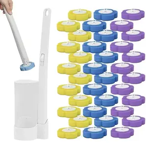 Wall-mounted disposable toilet brush cleaning set, no contact, hygienic and convenient, easy to use, space saving, very suitable for home use