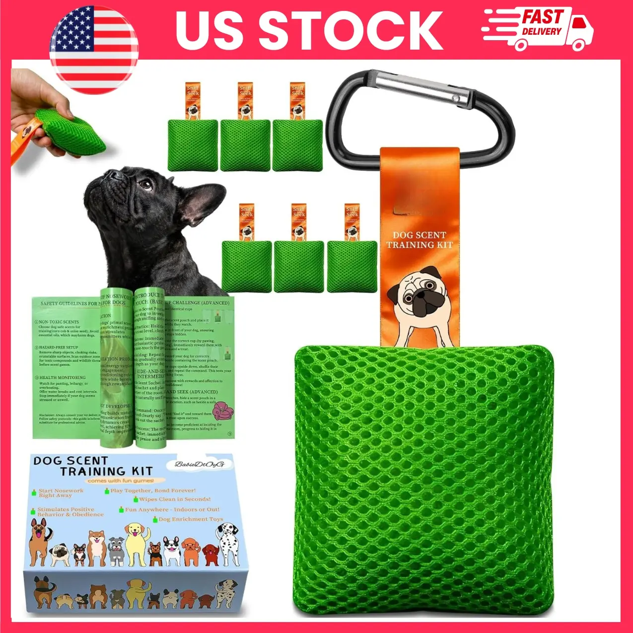 Dog Scent Training Kit, Dog Nose Work Kit, Interactive Dog Brain Games, Hide And Seek Sniffing Toys, Nose Work Training Set For Dogs, Scent Work Kit For Mental Stimulation, Enrichment Toys For Dogs, Indoor Outdoor Training Games, Christmas Pet Gifts