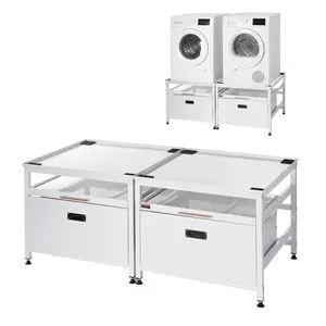【Summervibes】VEVOR Laundry Pedestal, 22.6 in Height, 29 x 29 in Washer and Dryer Pedestals with Pull-out Tray and Storage Space, 800 lbs Load Capacity, Non-Slip Feet Washing Machine Stand Universal, White, 2 Pack