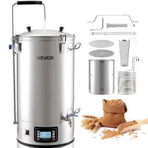 Fathersdaygift VEVOR Beer Brewing Equipment, 16 Gal/60L Beer Maker with Anti-Burn Pump and Wort Chiller, 3000W All-in-One Home Brewing Kit with Digital Control, Recipe Memory Timer, Removable mesh strainerdealsforyoudays