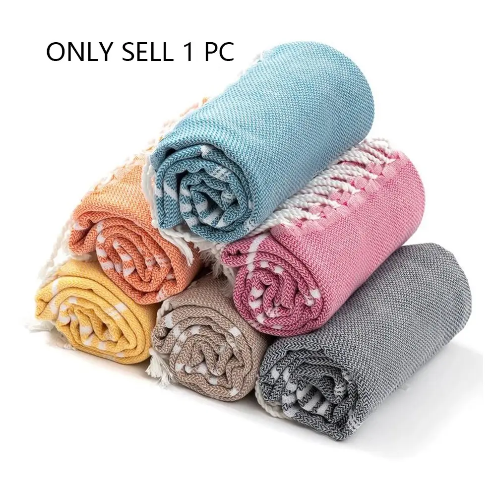 Turkish Beach Towel 100*180CM Sauna Spa Gym sports Fitness Fringed Bath Towel kitchen Soft Super Absorbent Quick drying towels
