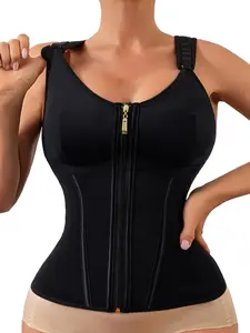 LUXSEREN Women's Colombian Seamless Faja Shapewear - Minimalist Basic Soft Padded Stretchy High-Compression Bodysuit, Lightweight Smooth Fabric, Adjustable Tummy Control, Wireless Bra, Waist Trainer, Zipper-Hook Closure, Ideal for Workouts & Bridal Wear