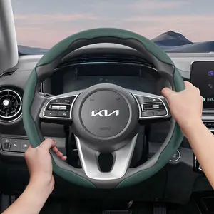 For Kia Steering Wheel Cover – Perforated Breathable Leather, Sectional Ultra-Thin Design, Protects the Steering Wheel. Compatible with Ceed Jd Picanto 3 2019 Ev3 Rio Cerato 2 Stonic Niro Xceed Morning Soul K4 Forte K2 Sorento K5 Seltos KX3 EV5 Grand I10