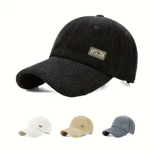 Women's Winter Warm Corduroy Baseball Cap - Adjustable Snapback, Lightweight & Breathable, Beige/Gray/Black/Brown, Casual Sporty Hat for Everyday & Formal Outfits, Hand Washable, All-Season Comfort Fit, Structured Six-Panel Design with Curved Brim, Minima
