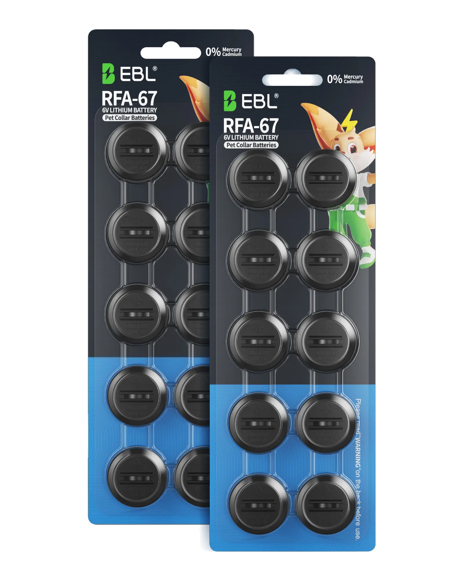 EBL RFA-67 6V Replacement Batteries For Dog Collars, 10 Pack Waterproof Long Lasting Cells, Compatible With PetSafe In-Ground Fence & Pet Training Collars