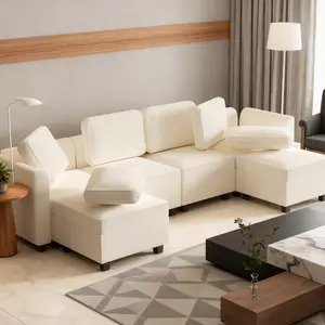 Modular Sectional Sofa, Convertible U Shaped Sofa Couch with High Density Memory Foam, 6 Seat Comfy Modular Sofa Couch for Living Room, Modern U Shaped Sectional Sofa