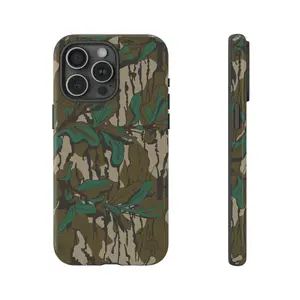 Mossy Oak Green Leaf Camo Phone Case, Tough Phone Case, for iPhone 15 14 13 12 11 Pro Max 7 8 Plus X, Samsung Galaxy S23 S22 S20 Ultra